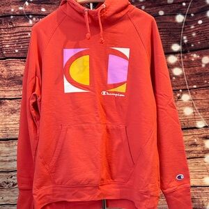 Champion Vibrant Orange Hoodie with Graphic